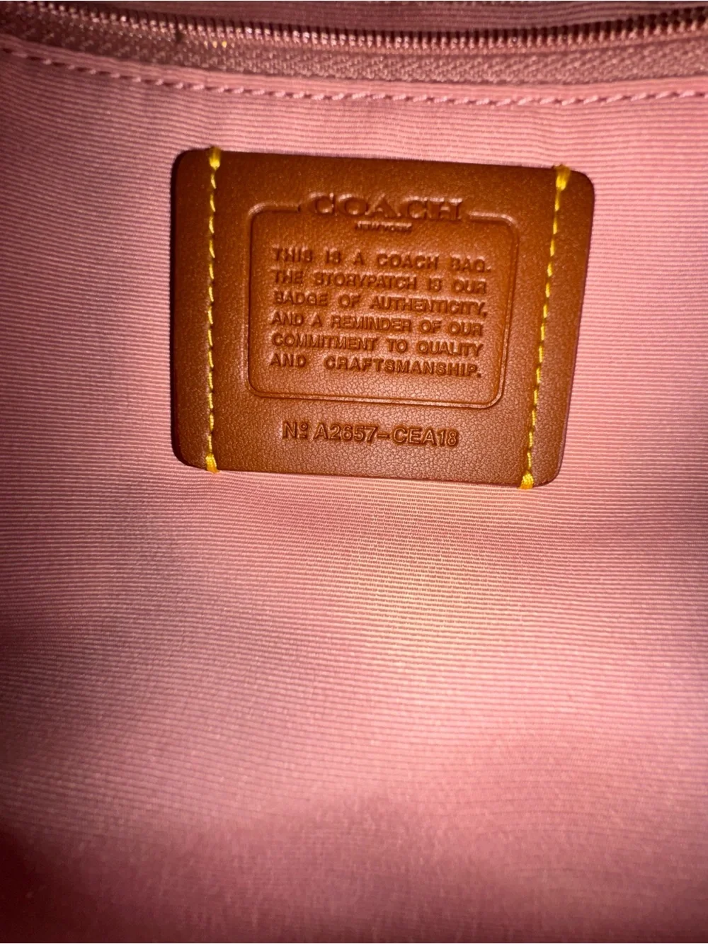 COACH Powder Pink Signature Satchel with Tan Leather Trim and Matching Wristlet